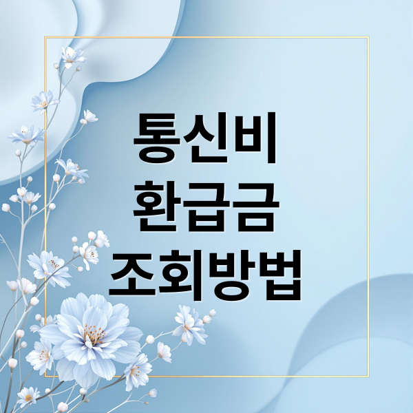통신비
환급금
조회방법 (통신비 환급금)