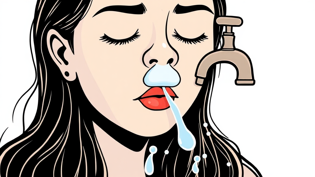 혈관운동성 비염 대표 증상 (illustration 스타일)