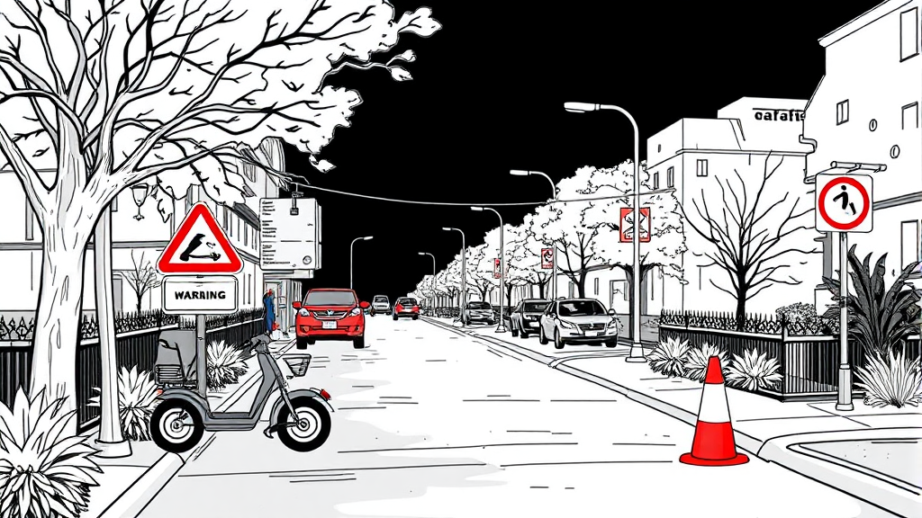 주정차 규제, 자전거 이용자 주의! (illustration 스타일)