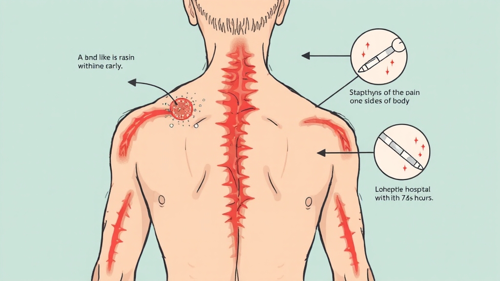 대상포진 초기증상 7가지 (illustration 스타일)
