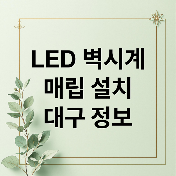 LED 벽시계
매립 설치
대구 정보 (대구 led벽시계 매립 설치 추천)