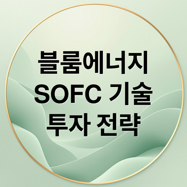블룸에너지
SOFC 기술
투자 전략 (블룸 에너지 기업정보)
