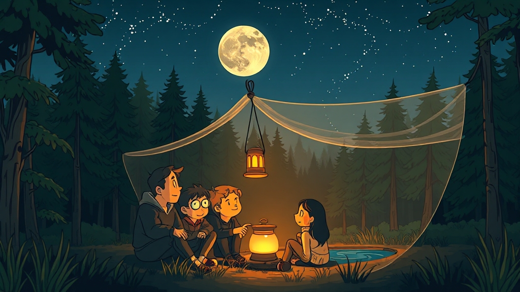 캠핑 랜턴 활용 꿀팁 (cartoon 스타일)