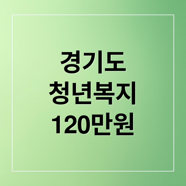 경기도
청년복지
120만원 (청년복지포인트)