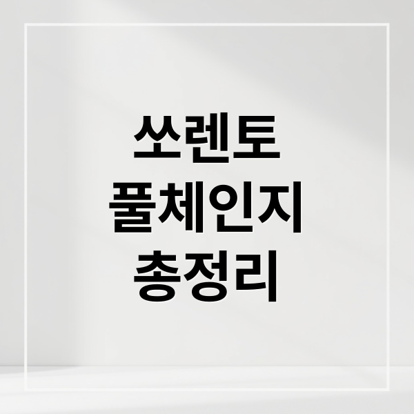 쏘렌토
풀체인지
총정리 (쏘렌토 풀체인지 싼타페)