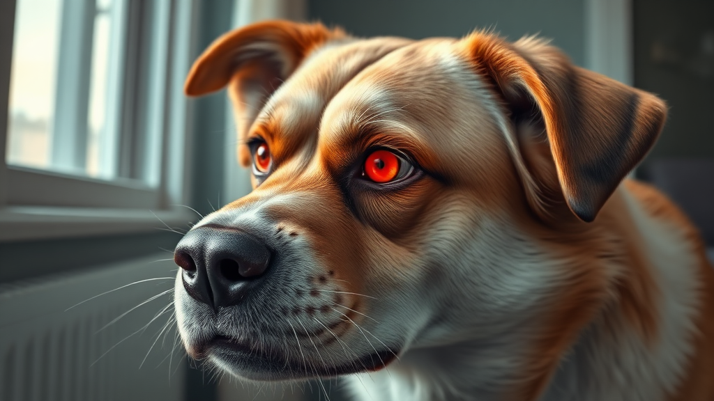 우리 강아지, 녹내장 증상 놓치지 마세요 (realistic 스타일)