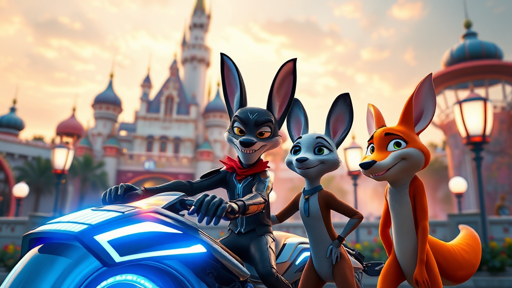 상하이 디즈니랜드: 동화 속 세상으로 떠나는 여행 (realistic 스타일)