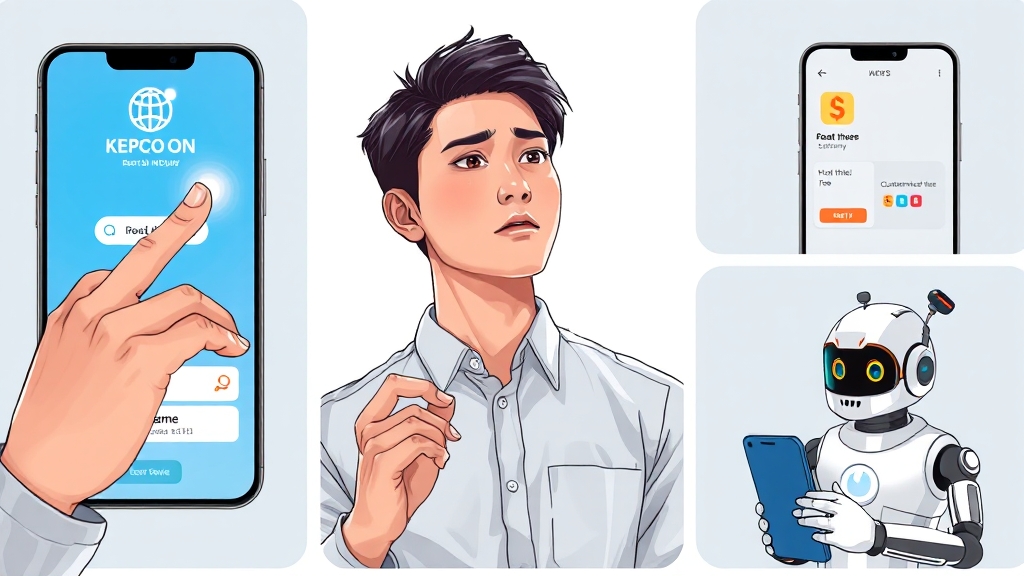 고객번호 없이 전기세 조회하는 방법 (illustration 스타일)