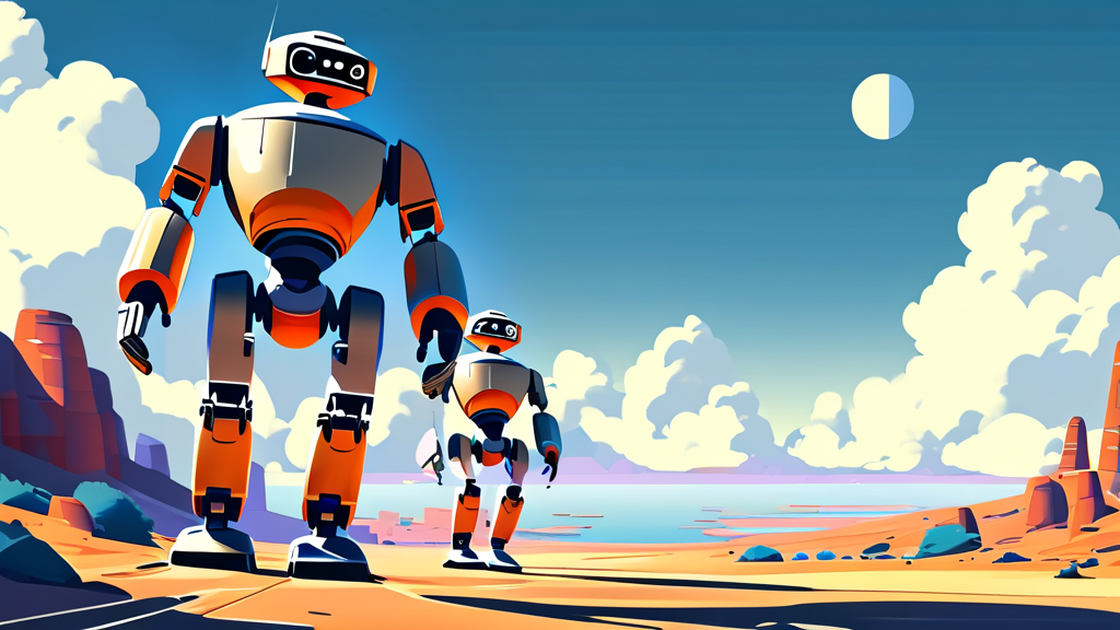 로봇 시총 급증, 그 이유는 무엇일까요? (cartoon 스타일)