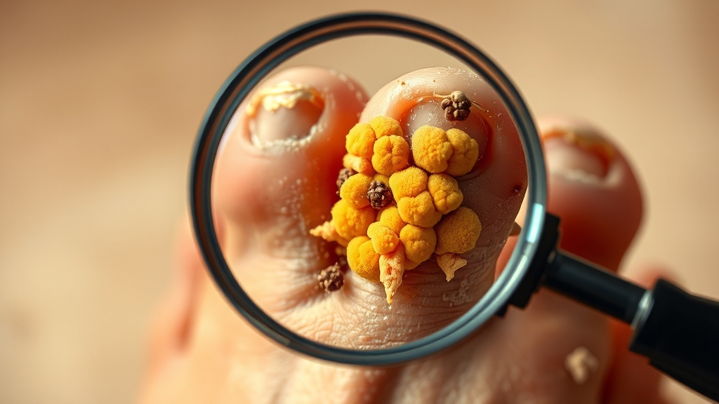 무좀 원인과 증상 (realistic 스타일)