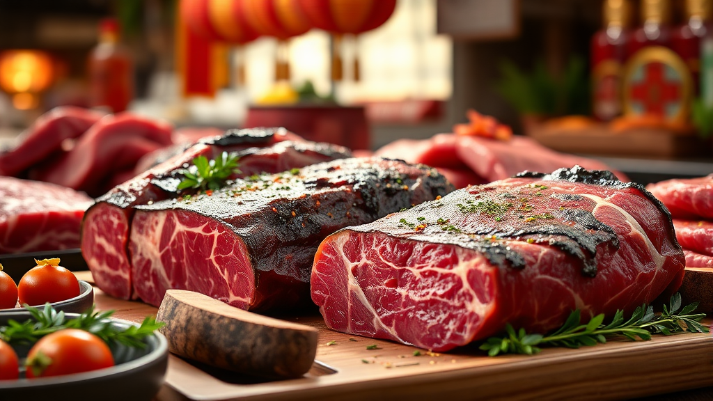 온라인 한우장터, 득템 기회! (realistic 스타일)