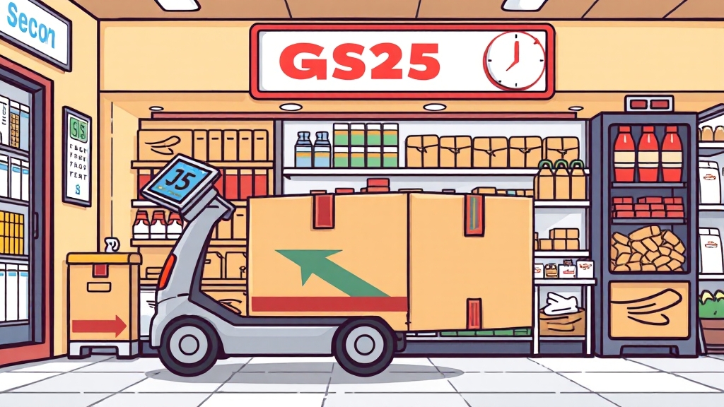 GS25 반값택배 요금 및 조건 (cartoon 스타일)