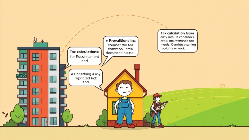 부동산 유형별 유의사항 (cartoon 스타일)