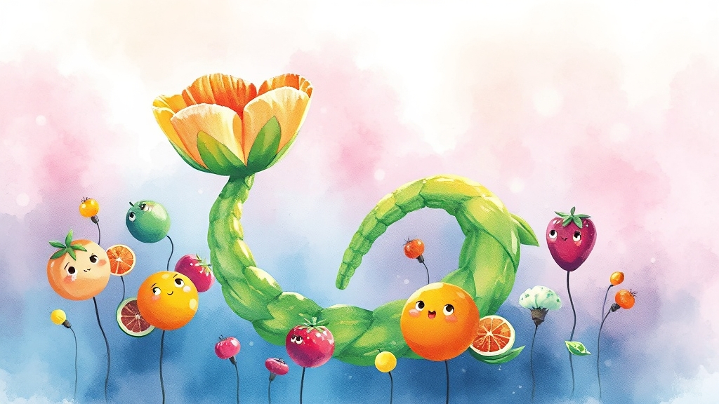 변비 개선 도움 식품 (watercolor 스타일)