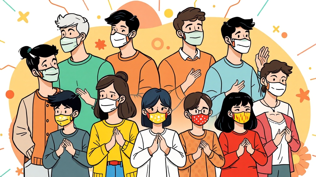 개인 방역 수칙 및 예방 방법 (cartoon 스타일)