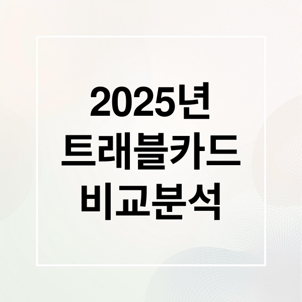 2025년 트래블카드 비교 분석