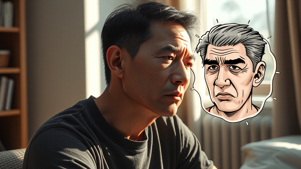 두통과 연관된 질환: 목 건강, 담적병, 불안 (realistic 스타일)