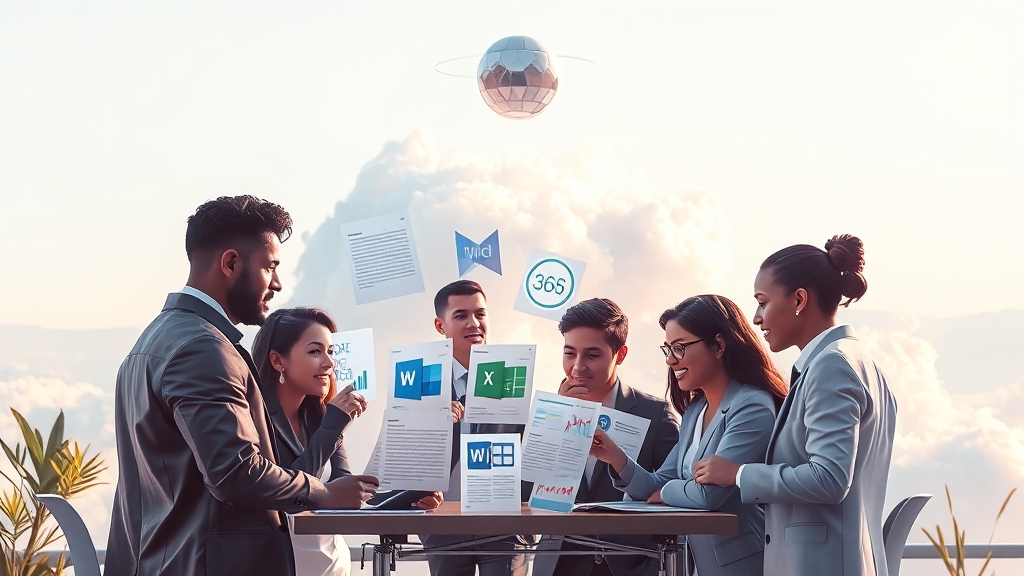 MS 오피스 365: 핵심 기능 및 필요성 (realistic 스타일)