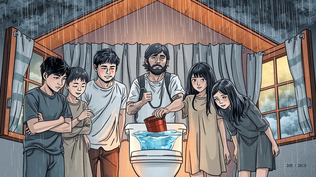 폭우와 폭염, 복합 재난 대비 (illustration 스타일)