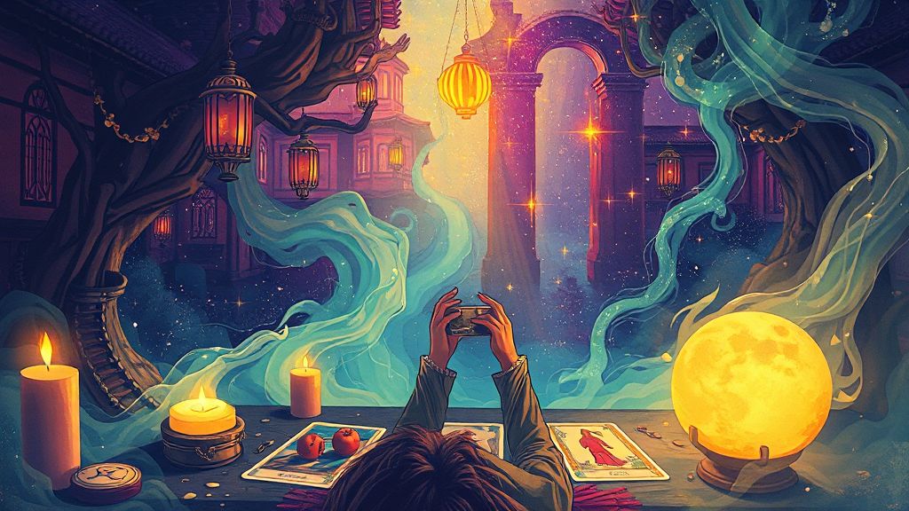 다양한 무료 운세 종류 비교 분석 (illustration 스타일)