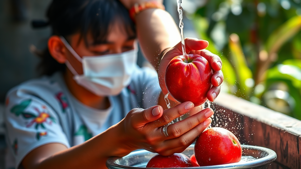 니파 바이러스, 이렇게 예방하세요! (realistic 스타일)