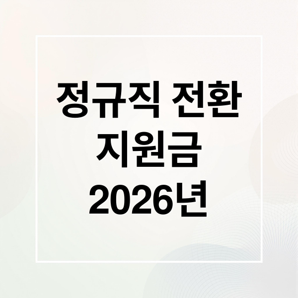 정규직 전환
지원금
2026년 (2026 정규직 전환 지원금 30인 미만)