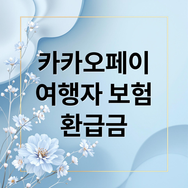 카카오페이
여행자 보험
환급금 (카카오 여행자 보험 환급금 계좌변경)