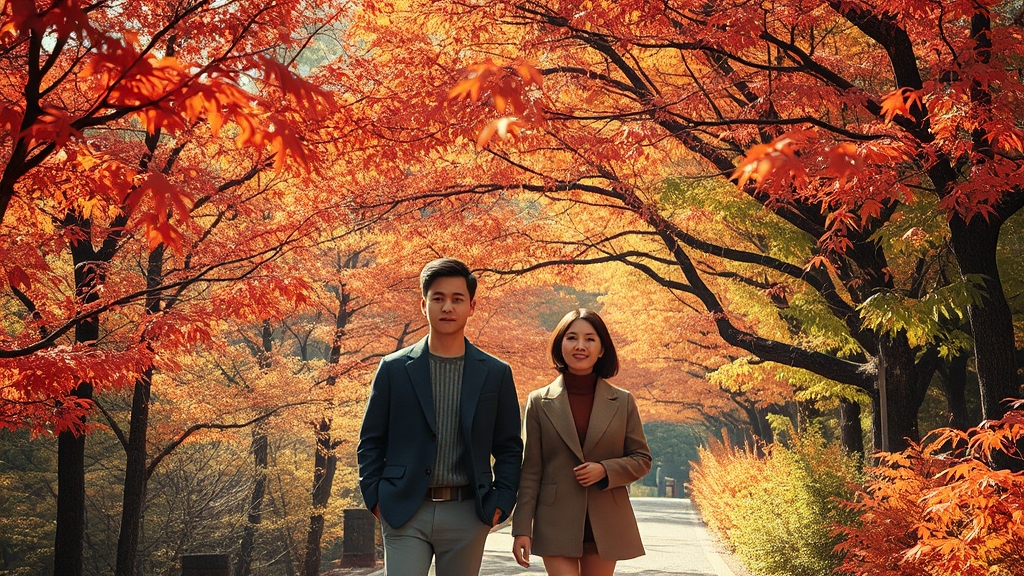 낭만적인 가을 단풍 명소 (realistic 스타일)