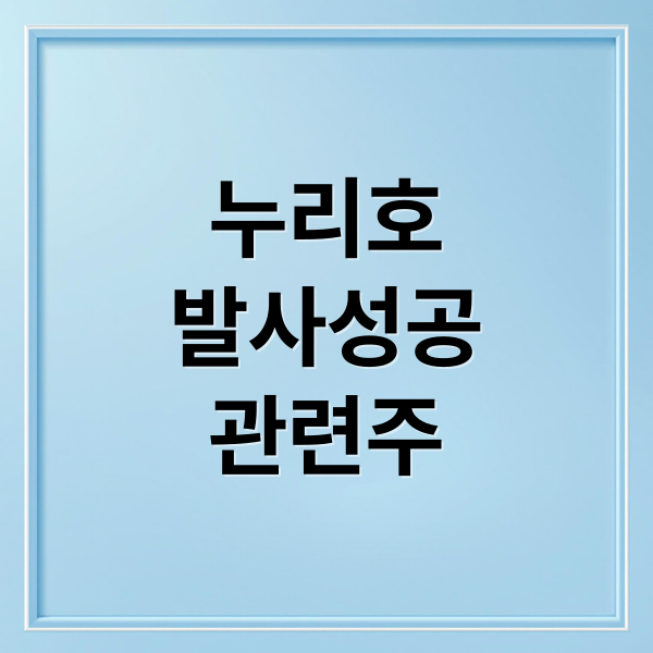누리호
발사성공
관련주 (누리호 관련주 수혜주)