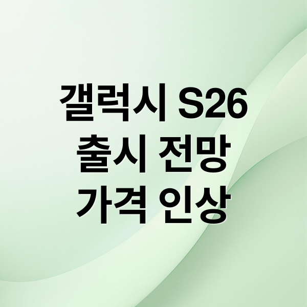 갤럭시 S26
출시 전망
가격 인상 (갤럭시 s26 가격인상)