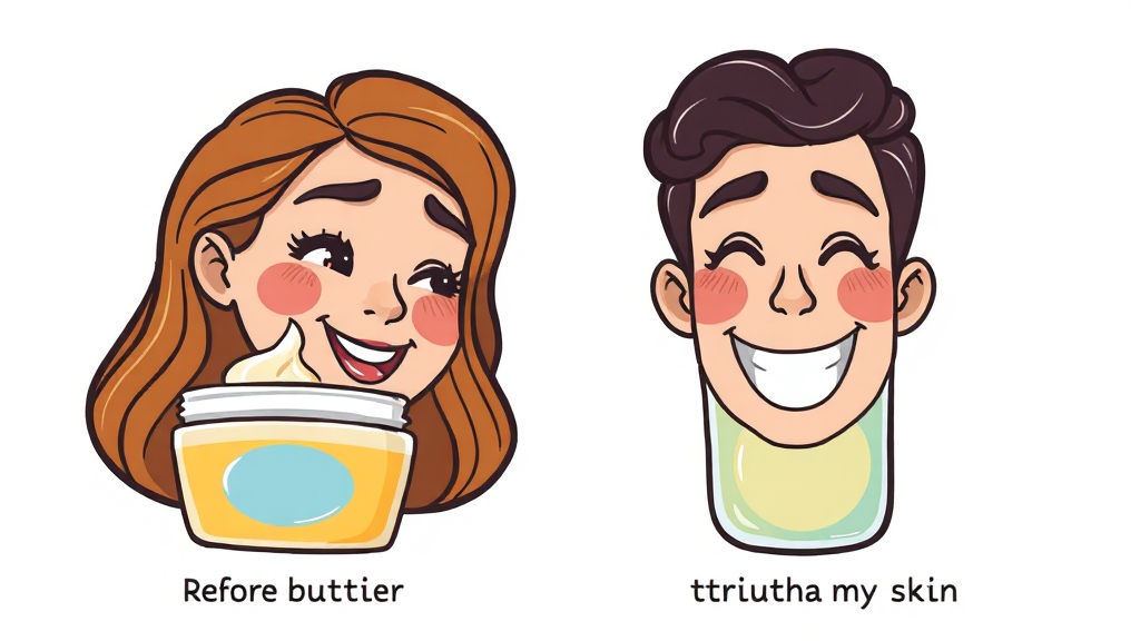 피부 타입별 보습제 가이드 (cartoon 스타일)