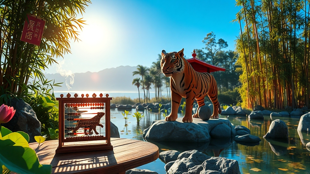 오늘의 운세: 쥐띠, 소띠, 호랑이띠 (realistic 스타일)