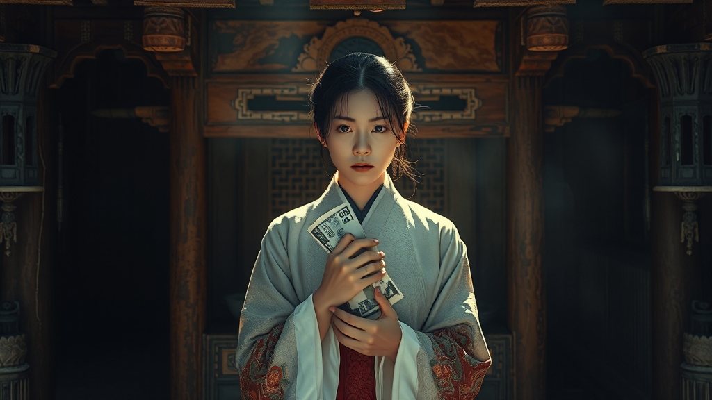 채도령과 신당: 의혹의 중심 (realistic 스타일)