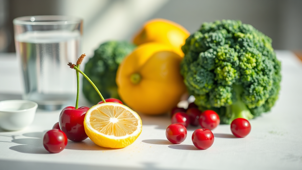 통풍 예방 및 관리를 위한 식습관 (realistic 스타일)