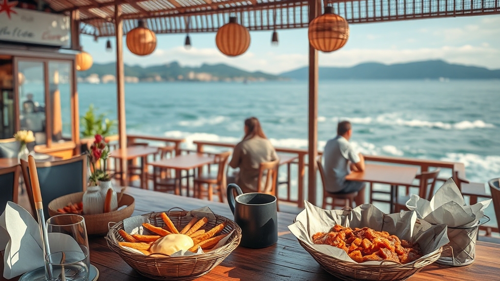 강릉 지역별 맛집 탐방 (realistic 스타일)