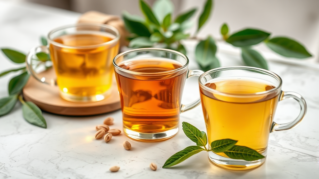 당뇨병 환자를 위한 추천 차 종류 (realistic 스타일)