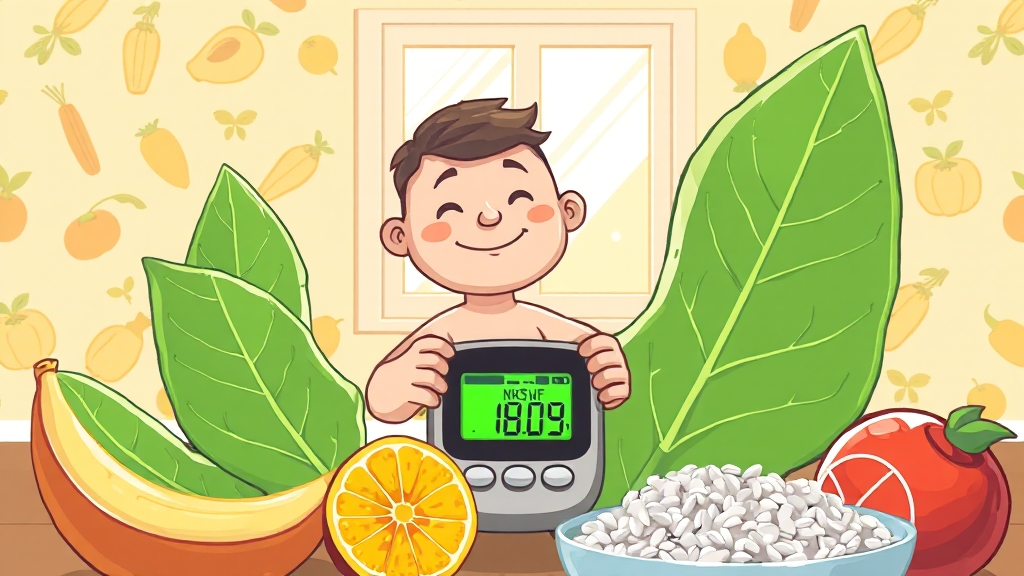 혈당 관리에 좋은 성분 (cartoon 스타일)