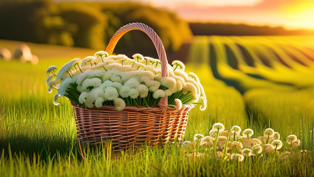 달래 파종 시기: 가을과 봄의 차이 (realistic 스타일)