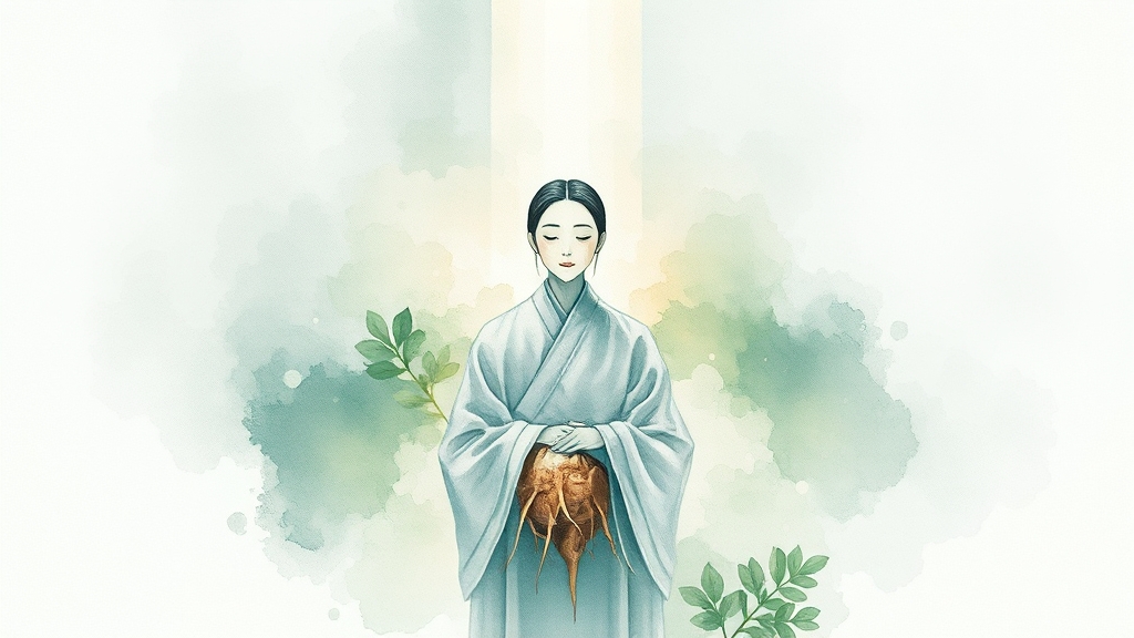 맥문동 부작용 및 주의사항 (watercolor 스타일)