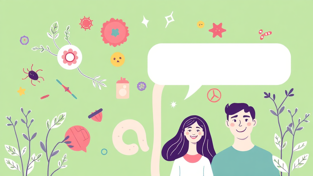 장 건강 회복을 위한 유산균의 역할 (illustration 스타일)