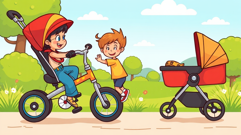 올보르 트라이크, 유모차와 비교하면? (cartoon 스타일)