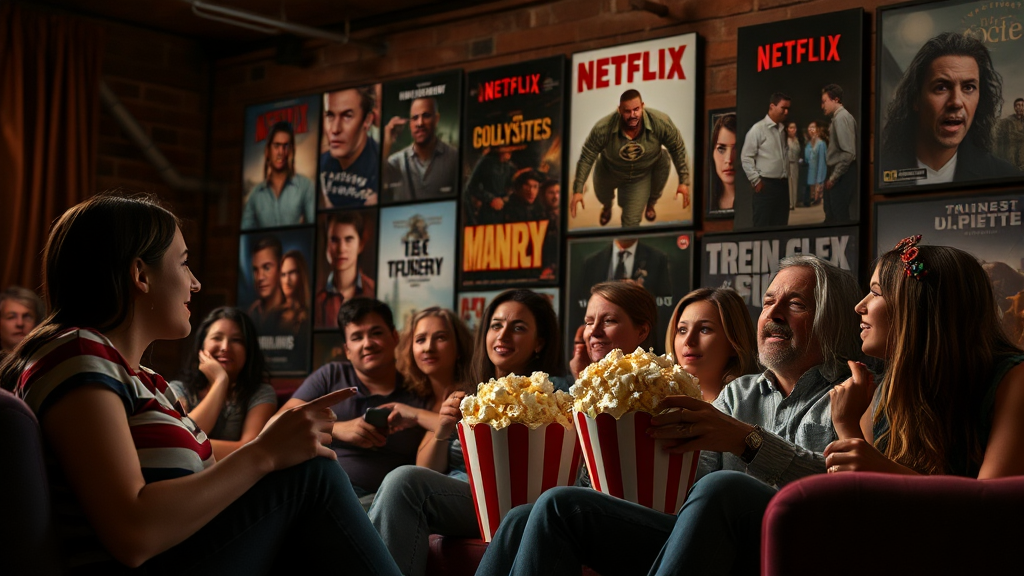 장르별 넷플릭스 추천 (realistic 스타일)