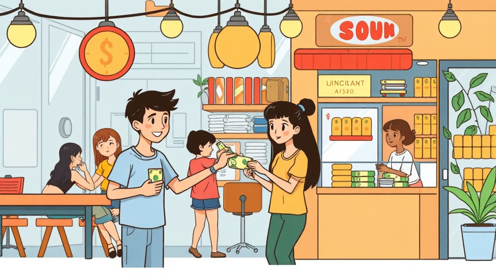 어디에 사용할 수 있나요? 경기도 청년기본소득 사용처 총정리 (cartoon 스타일)