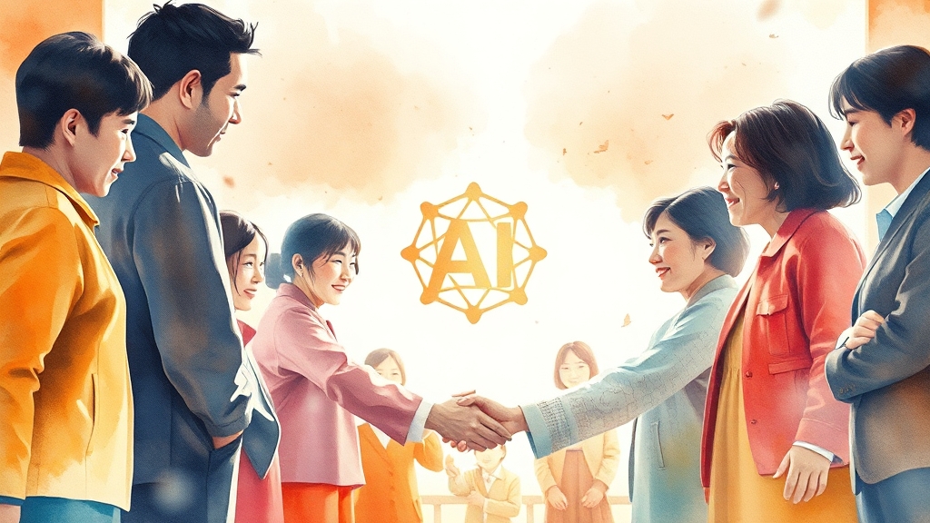 AI, 공동체를 이해할 수 있을까? (watercolor 스타일)