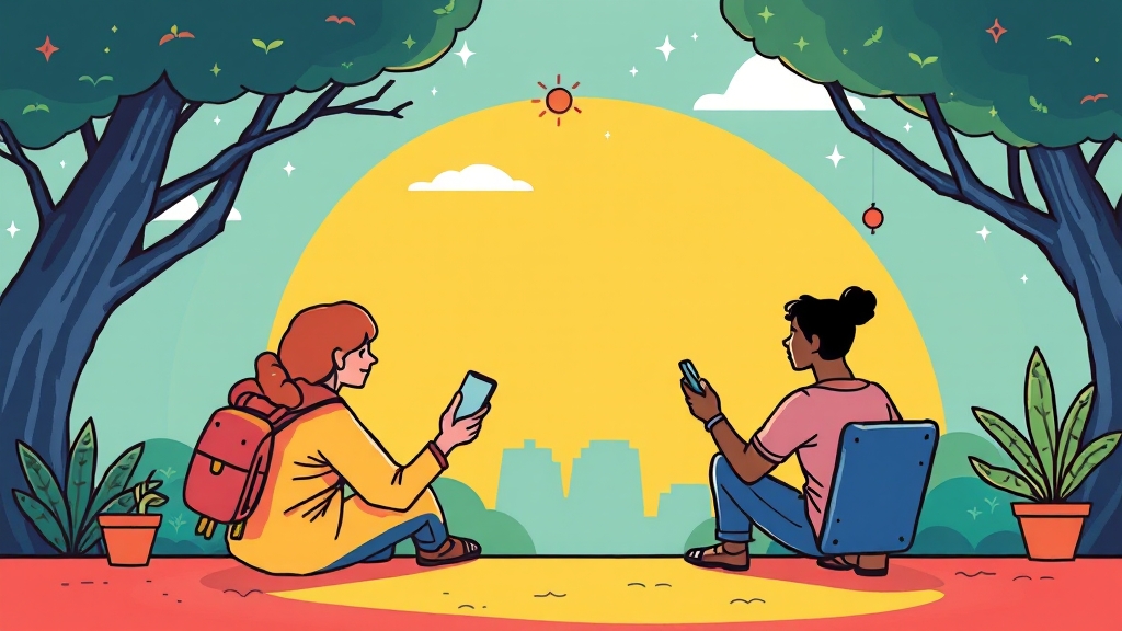 디지털 전환 과정의 어려움과 해결 (cartoon 스타일)