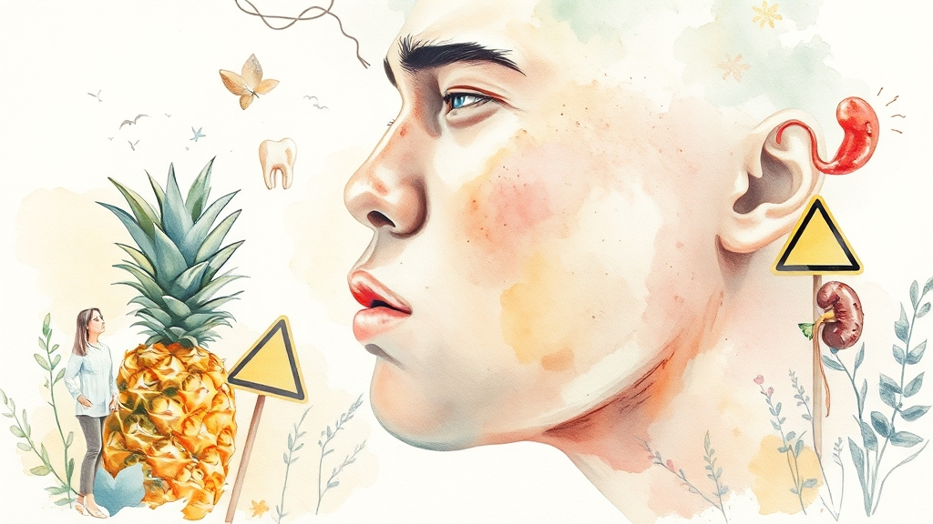 파인애플, 부작용은 없을까요? (watercolor 스타일)