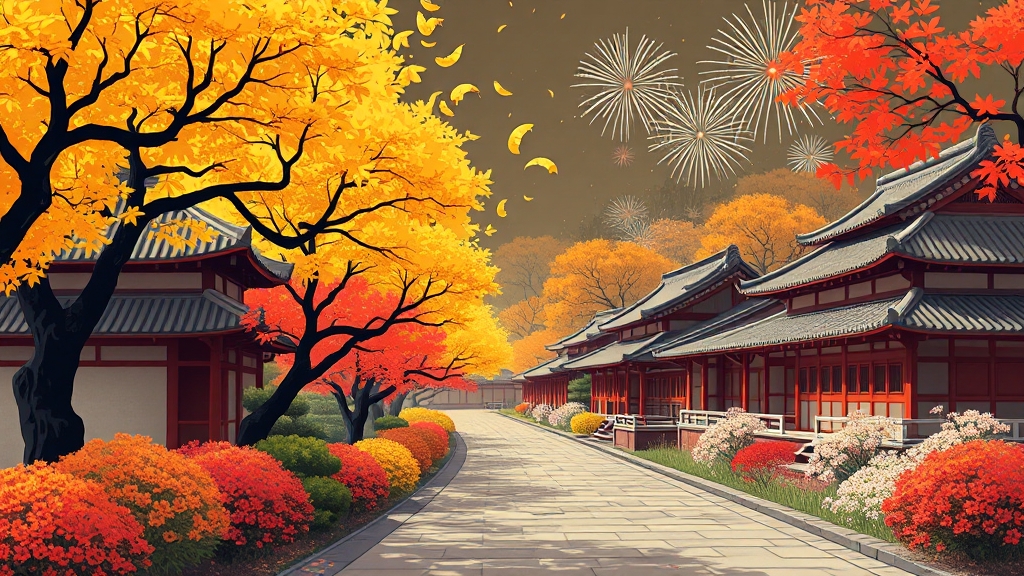 은행나무길 주변 명소 (illustration 스타일)