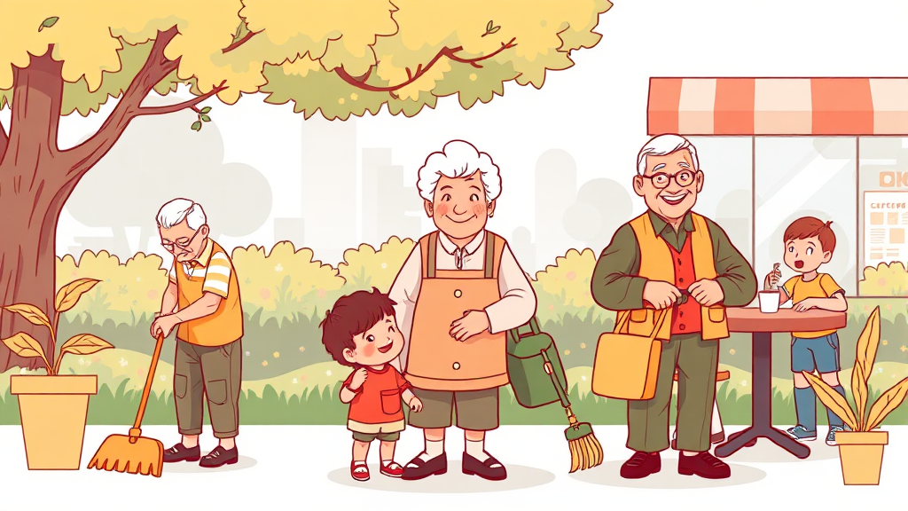 주요 일자리 유형 비교 (illustration 스타일)