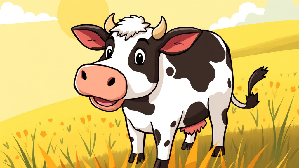 소띠: 노력 결실의 해 (cartoon 스타일)