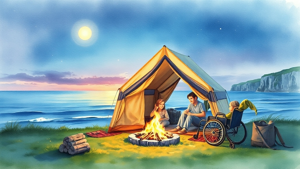 안산 추천 캠핑장 (watercolor 스타일)